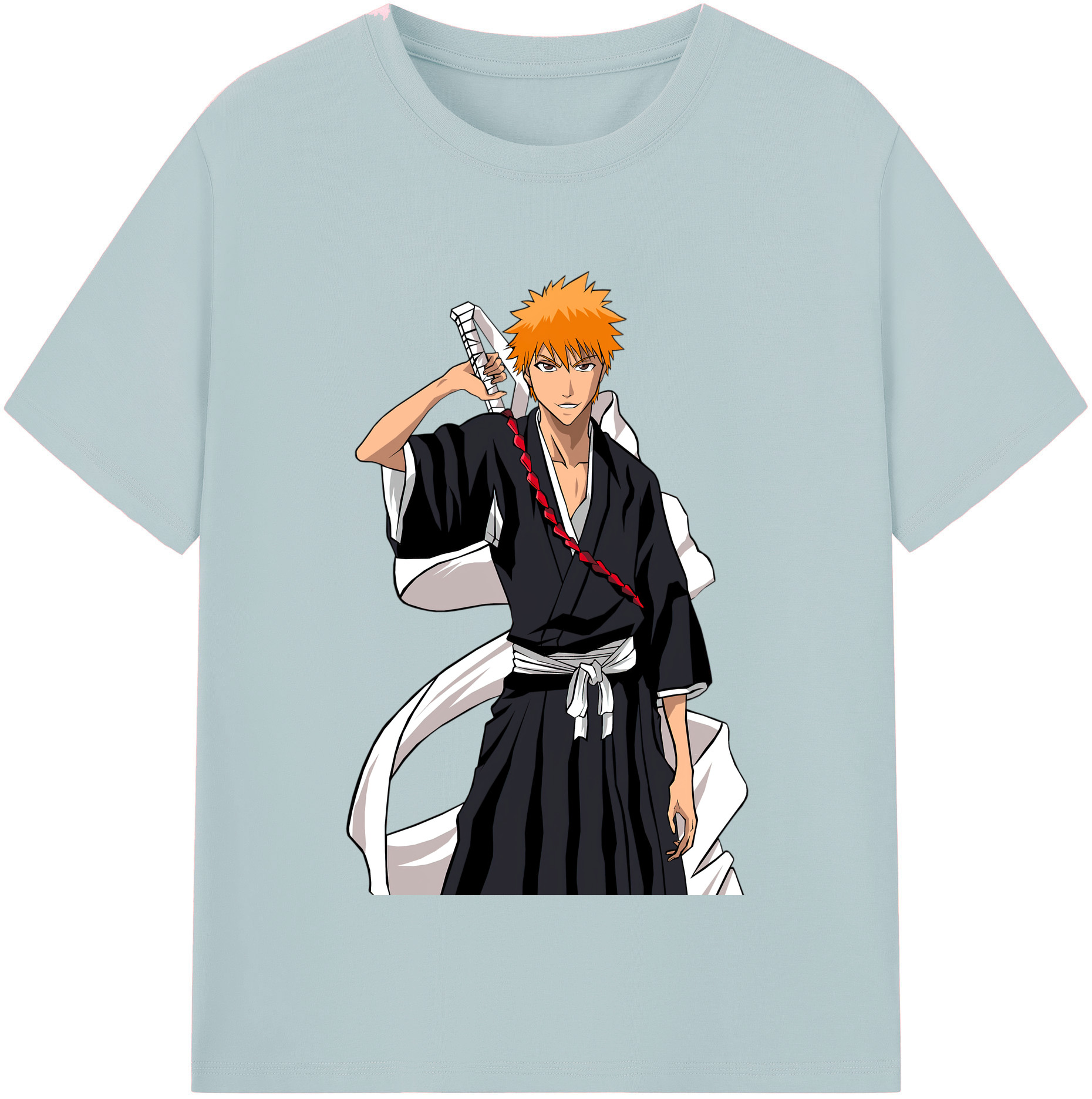 （画像用） ブリーチ 黒崎一護（くろさき いちご）BLEACH Kurosaki Ichigo 綿100％半袖Tシャツ（フロントプリント）